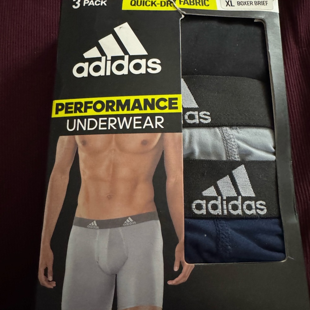 Adidas Black and Gray Boxer Briefs Performance Pack